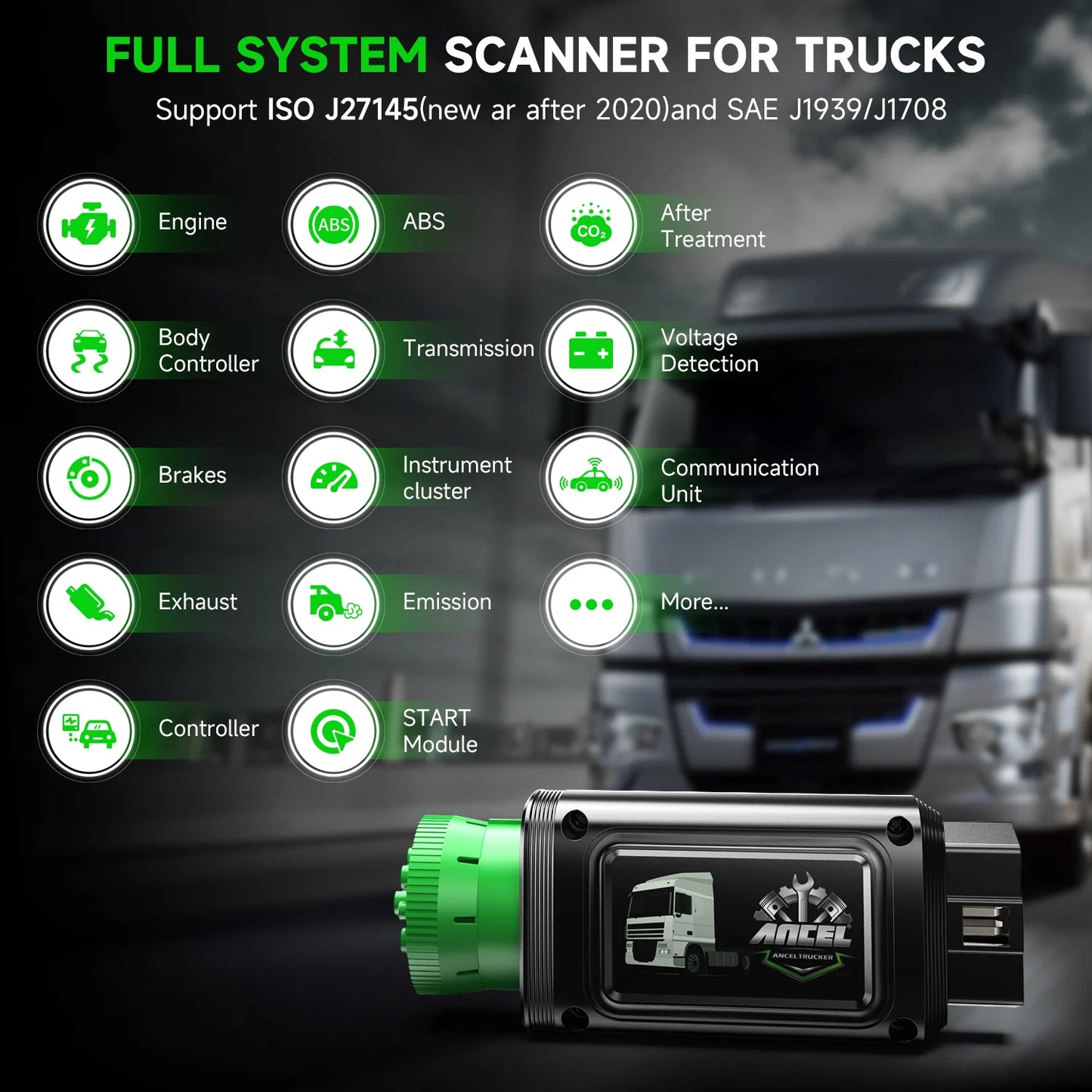 Heavy Duty Bluetooth Diesel Truck Scanner All System DPF Regen for Detroit/Paccar Diagnostic Scan Tool