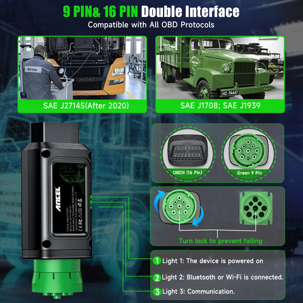 Heavy Duty Bluetooth Diesel Truck Scanner All System DPF Regen for Detroit/Paccar Diagnostic Scan Tool